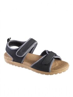 Acorn Grafton Black Leather Adjustable Hook & Loop Comfort Sandal Size‎ 7 NWT
